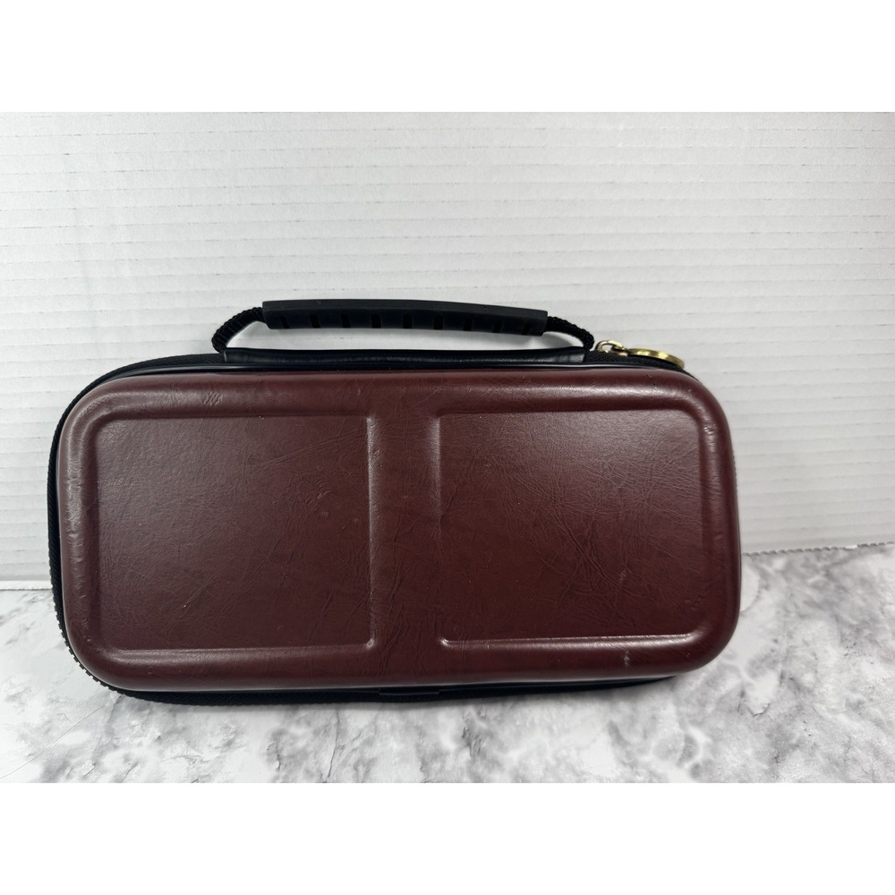Nintendo Switch Legend of Zelda Breath of the Wild Brown Leather Carrying Case - Picture 4 of 9